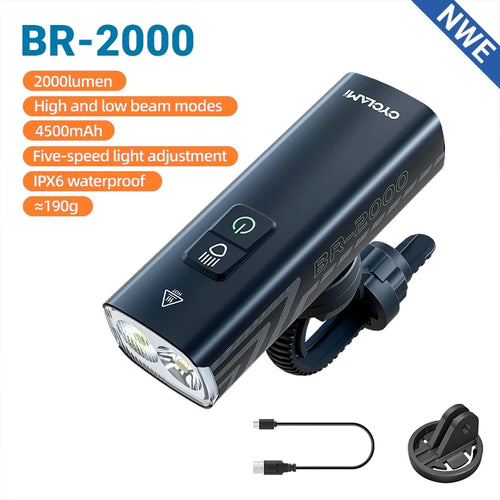 CYCLAMI 1000LM Bike Light Front Lamp Type-C Rechargeable LED 21700