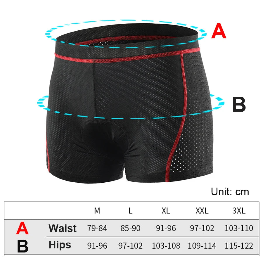 NEWBOLER Breathable Cycling Shorts Cycling Underwear 5D Gel Pad