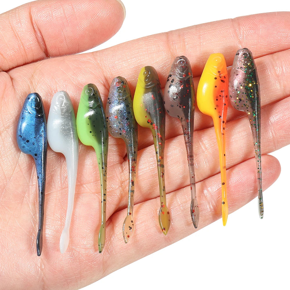 Rosewood Crappie Minnow Shad Soft Baits 5cm Ajing Worm Fishing Lure