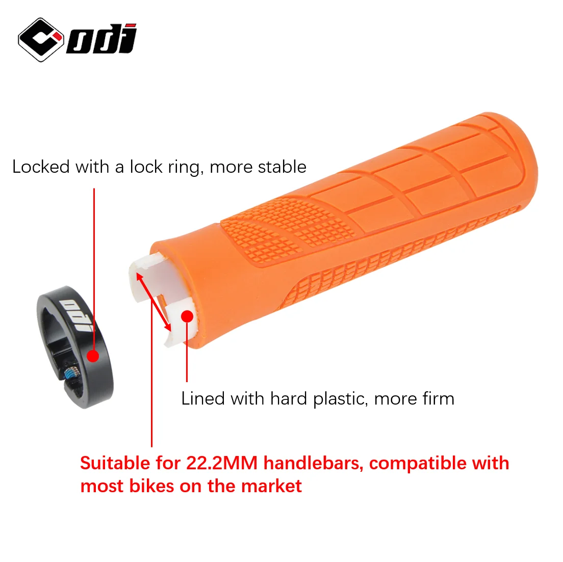ODI Rubber Handlebar Grips MTB Lock-on Grip Shockproof Non-slip