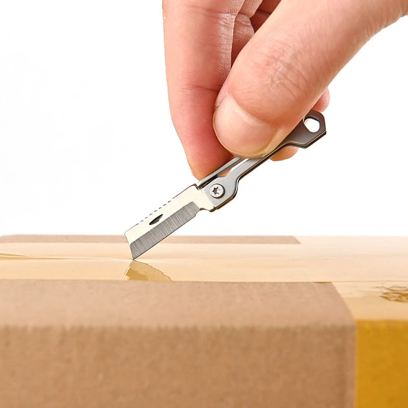 1Pc Outdoor Camping Supplies Stainless Steel Mini Folding Knife Square