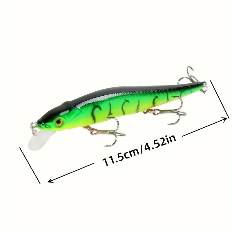 1pc 4.53inch/0.49oz Plastic Simulation Lure, Minnow Hard Bait With 3