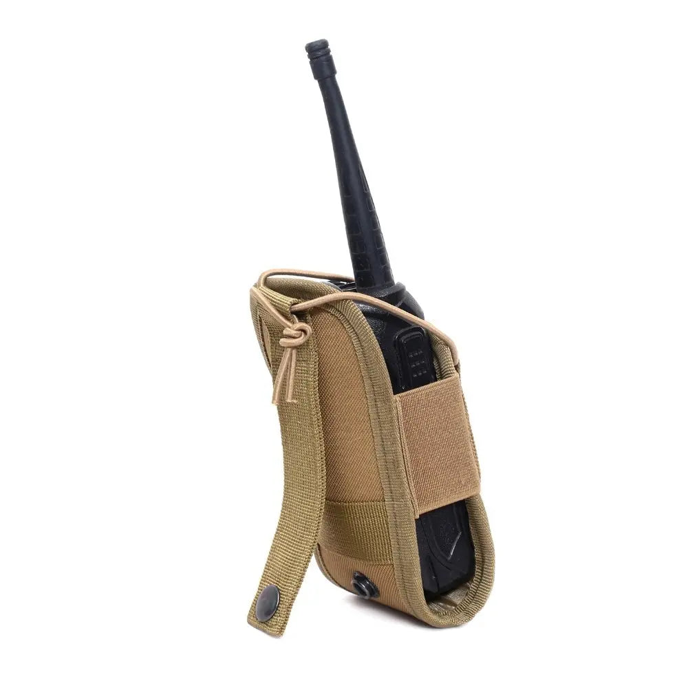 Tactical Walkie Talkie Pouch 600D Oxford Khaki Molle Radio Pouch