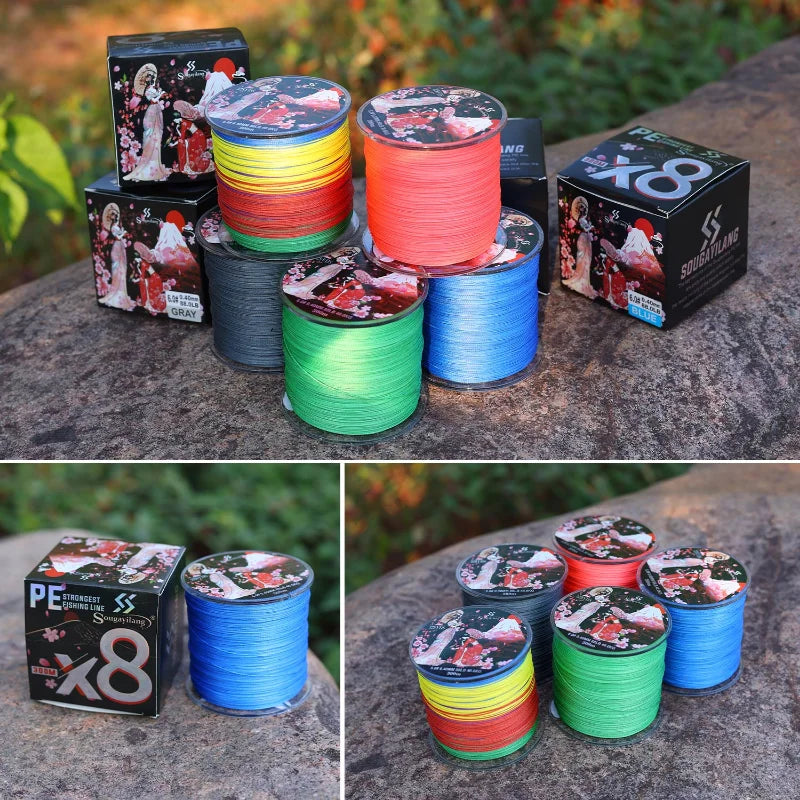 Sougayilang 8 Strands Braided Fishing Line 100M 300M Multifilament