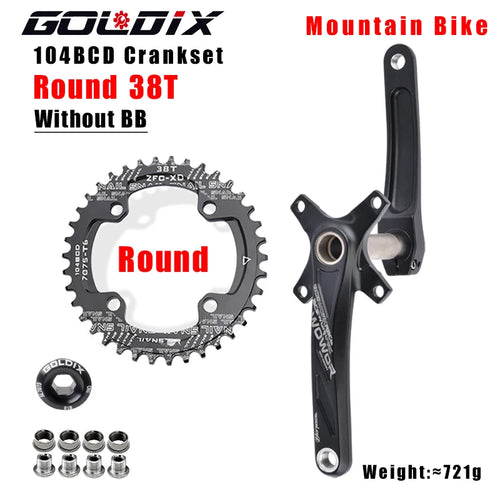 GOLDIX 104BCD Wide and narrow teeth bicycle crankset 170/175mm crank