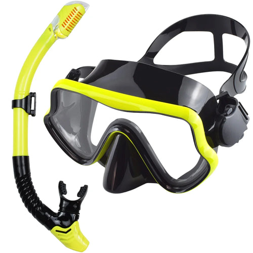 Scuba Diving Mask Snorkel Set For Adults Tempered Glass Professional