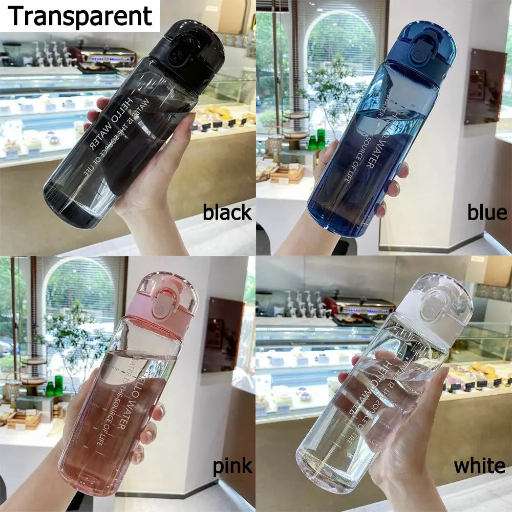 Sports Transparent Water Bottle 780ml Portable Gym Travel Clear