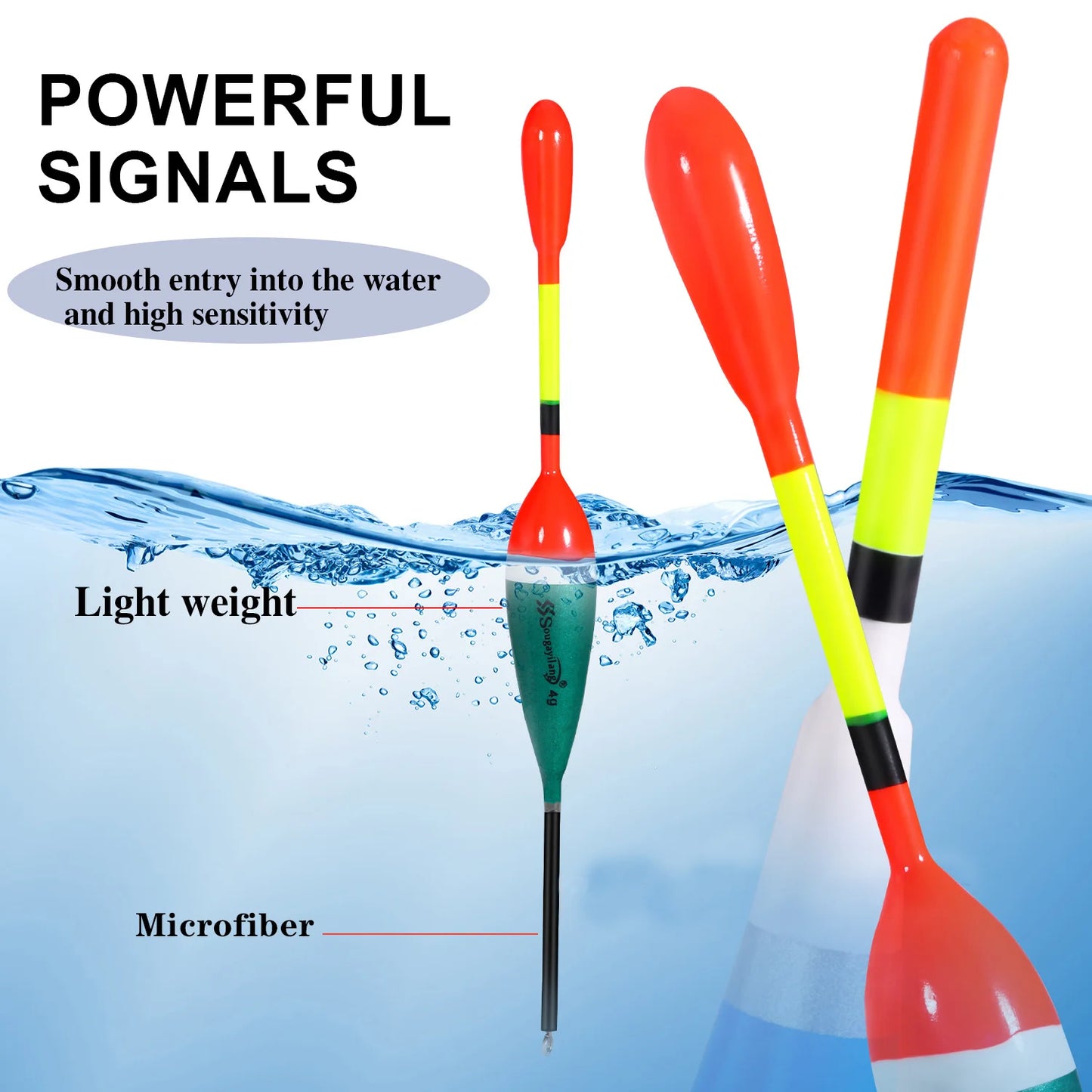 Sougayilang Fishing Float Set 10pc Chinese Hook Buoy Professional