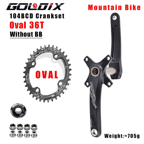 GOLDIX 104BCD Wide and narrow teeth bicycle crankset 170/175mm crank