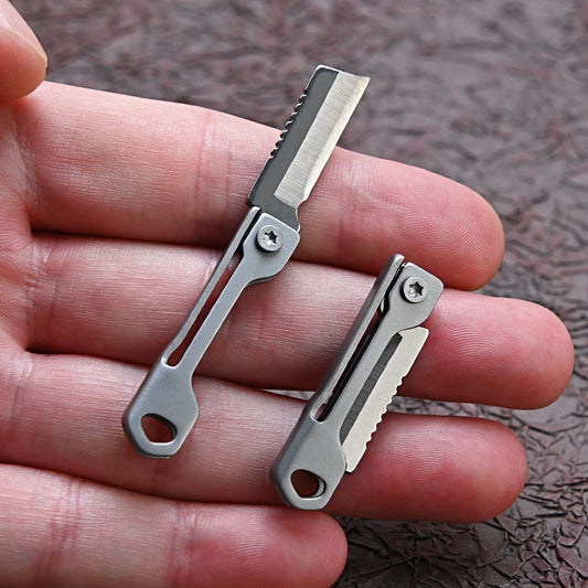 1Pc Outdoor Camping Supplies Stainless Steel Mini Folding Knife Square