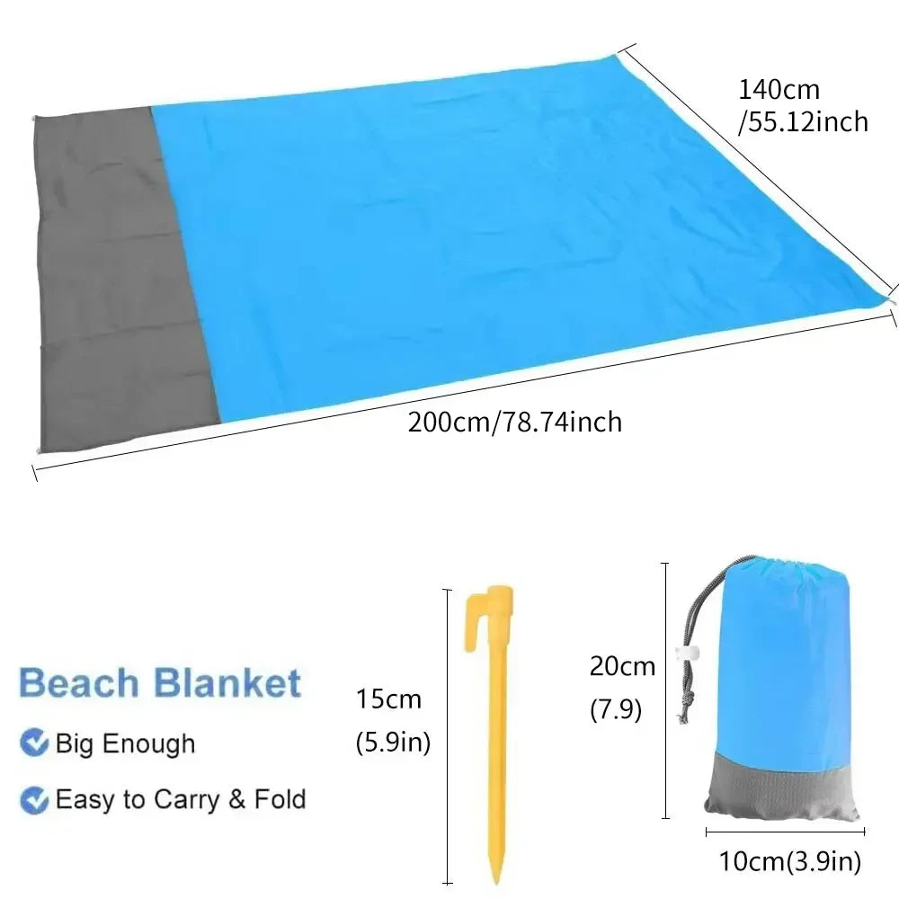 Beach Blanket Sandproof 200 X 140cm Waterproof Beach Mat Lightweight