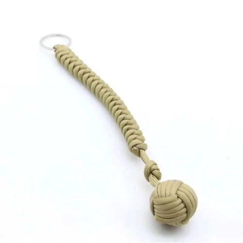1pc Monkey Fist Steel Ball Self Defense Lanyard Survival Key Chain