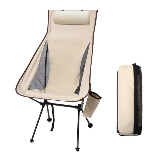 Portable Folding Camping Chair with Headrest Lightweight Tourist