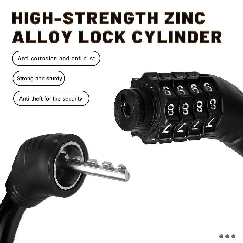 Bike Lock Mountain Bike Portable Security 4-digit Code Bike Lock for