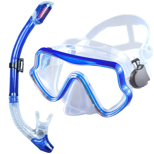 Scuba Diving Mask Snorkel Set For Adults Tempered Glass Professional