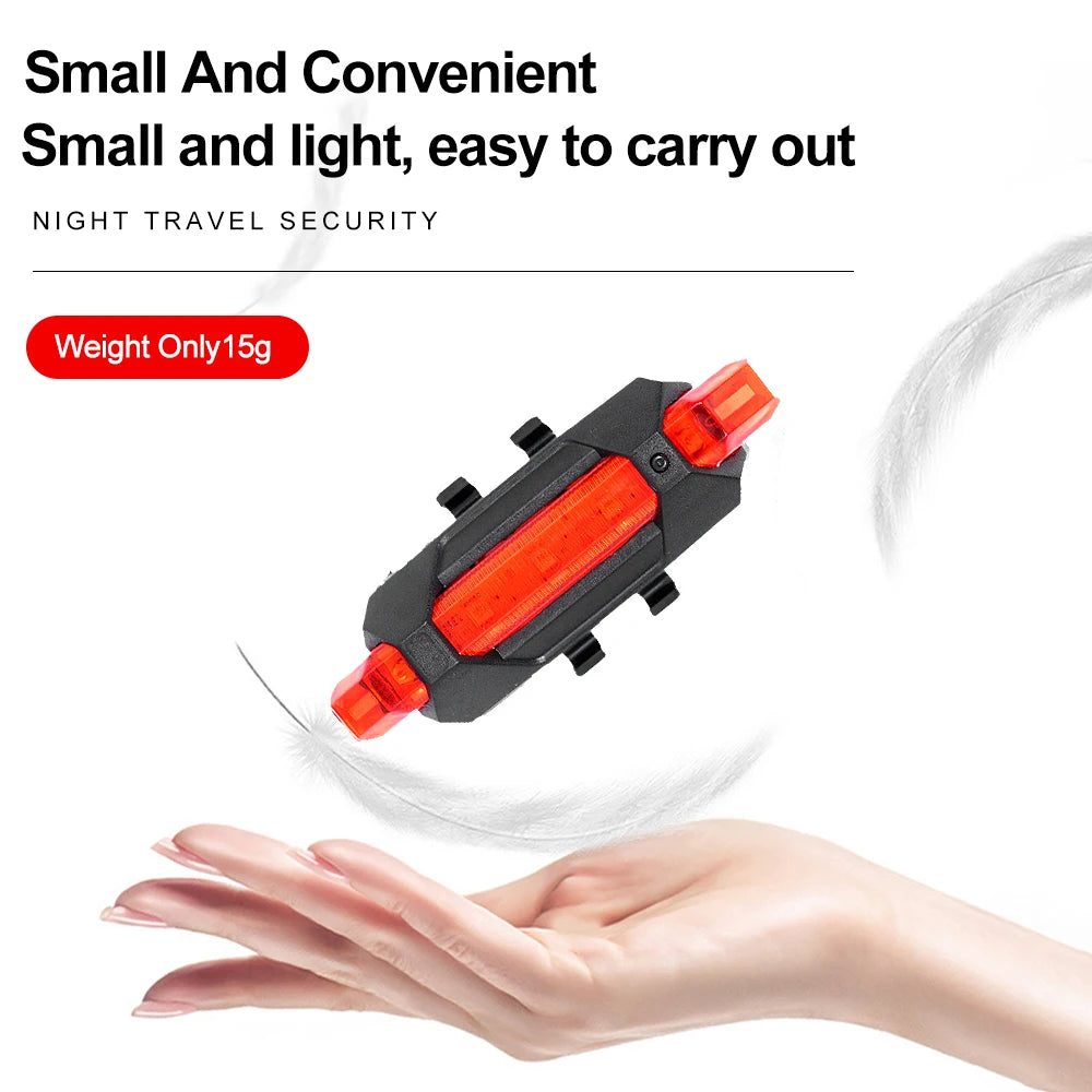 USB Rechargeable Bike Light Taillight Easy to Install 3 Modes Bicycle