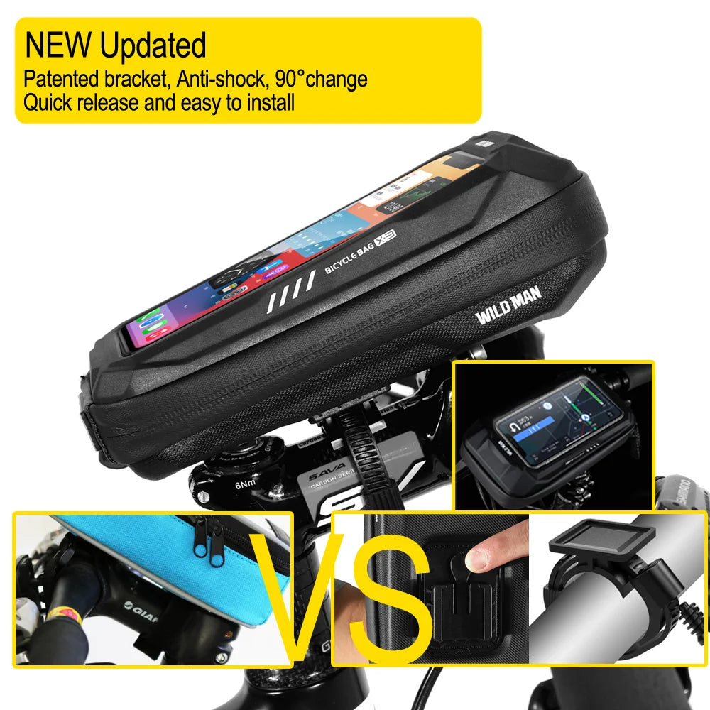 New Bike Phone Holder Bag Case Waterproof Cycling Bike Mount 6.9in