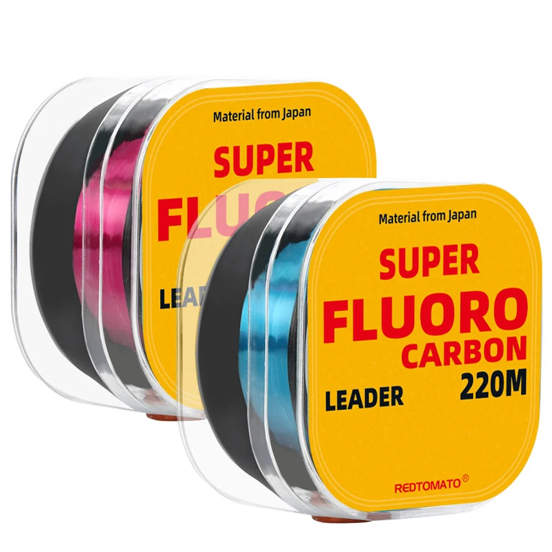 REDTOMATO Fishing Line Fluorocarbon Coated 220M Clear Carbon Fiber