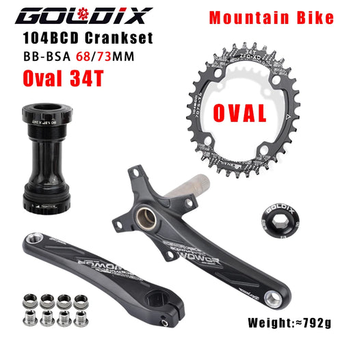 GOLDIX 104BCD Wide and narrow teeth bicycle crankset 170/175mm crank