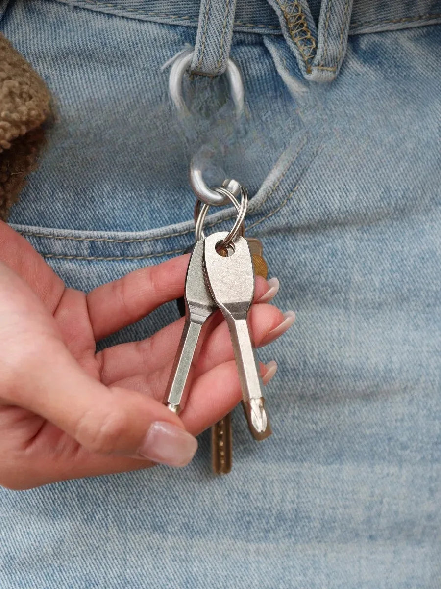 EDC Portable Screwdriver - Multifunctional Tool with Flat & Cross Tips