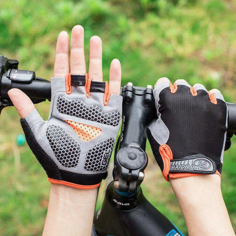 Men Cycling Bicycle Gloves Half Finger Gym Gloves Women Mitten