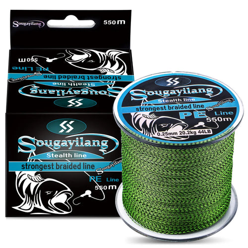 Sougayilang 150M 350M PE Braid Fishing Line 4 Strands Speckled