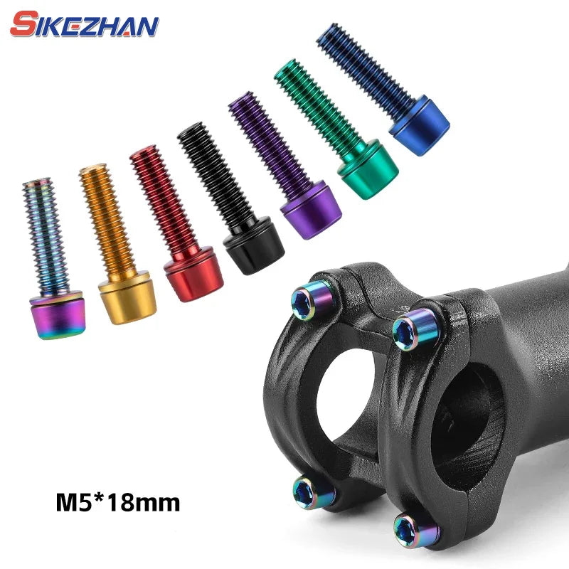 6pcs M5x18mm Bike Stem Screw Alloy Steel Hexagon Screw MTB Road
