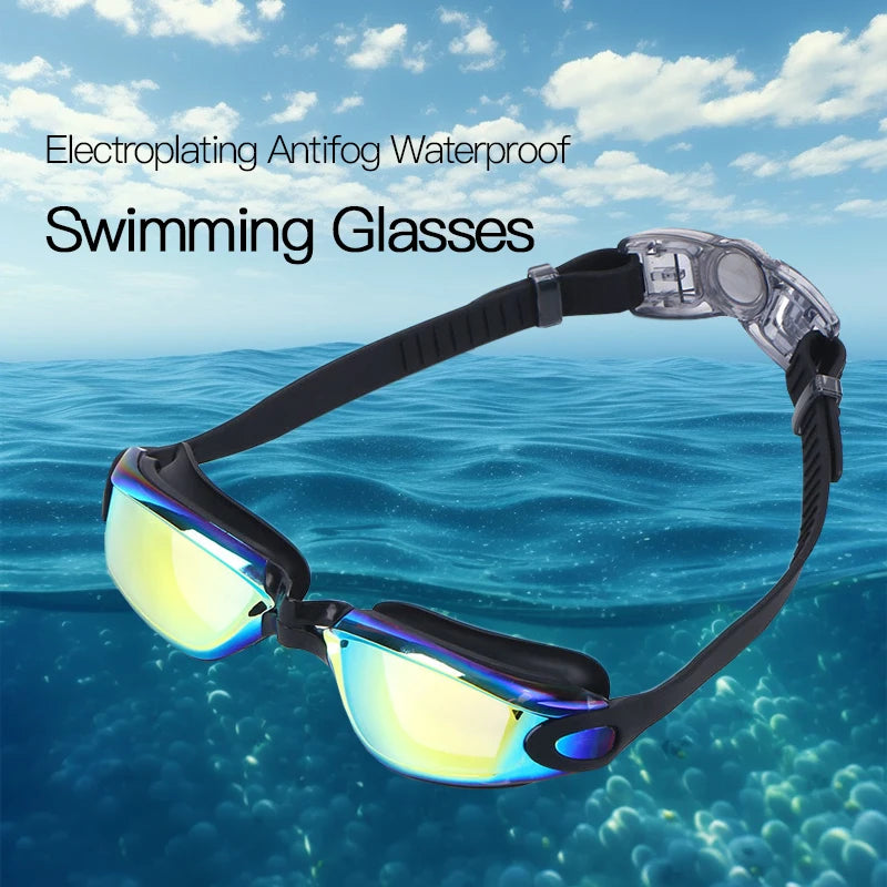 Swimming Goggles Adult Myopia Swimming Goggles One-piece Earplugs