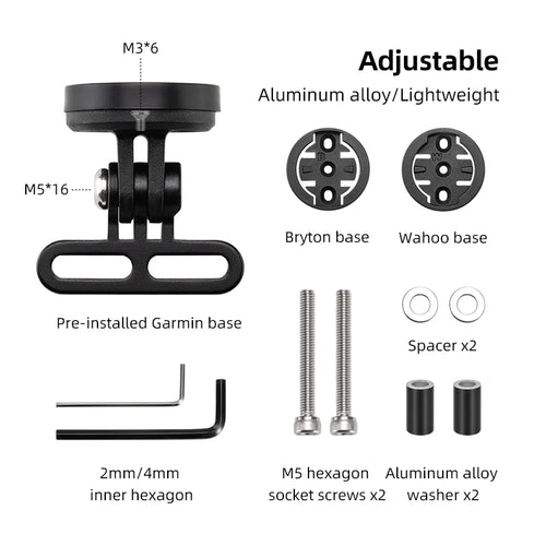 ROCKBROS Bike Bracket Front Light Lamp Holder Aluminum Alloy Extension