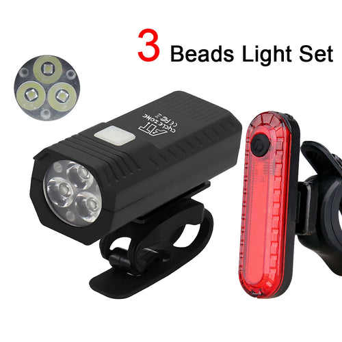 USB Rechargeable Bike Light Front Light Red Taillight Easy to Install