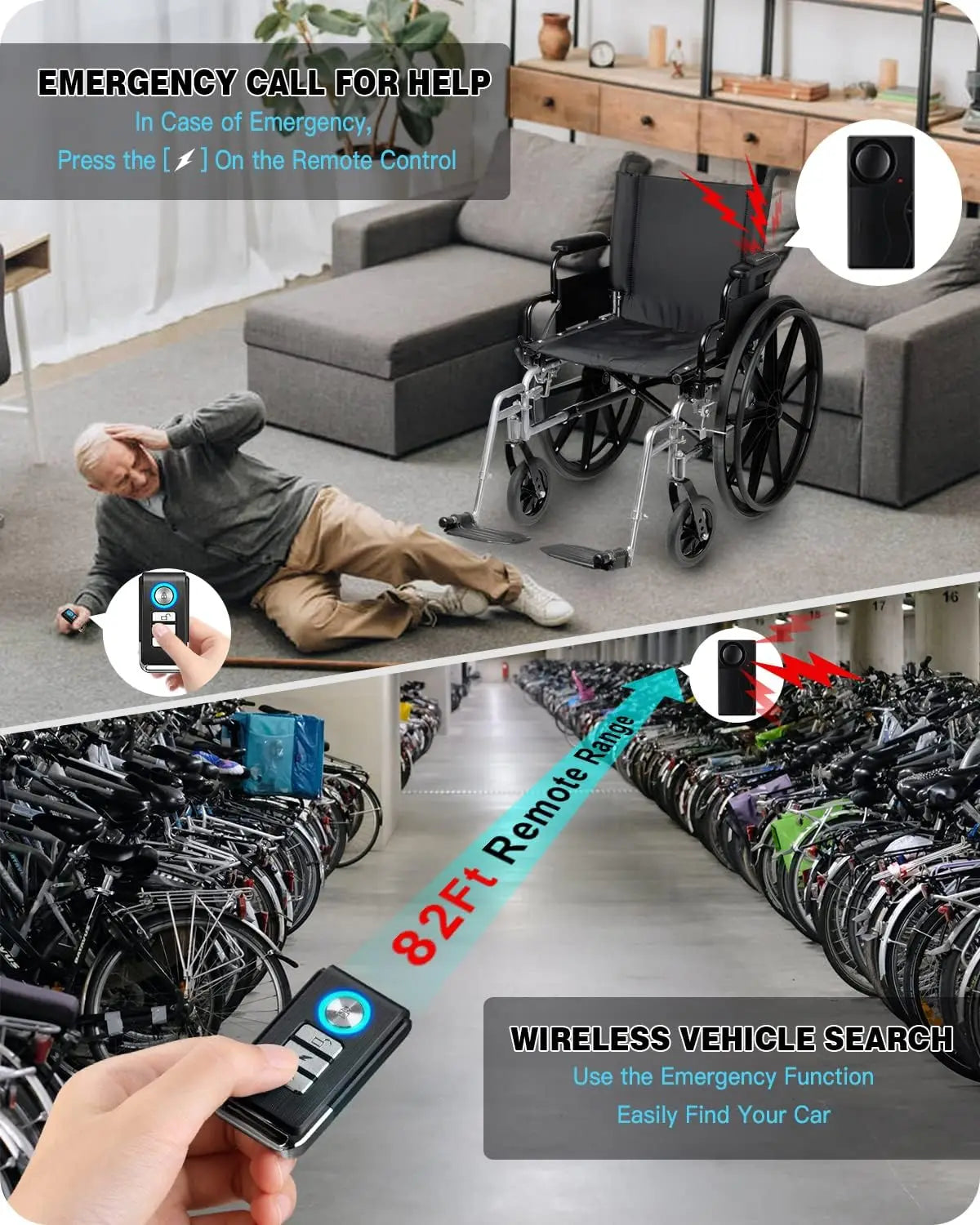 Camluxy Anti-Theft Alarm 110db Loud Door and Window Alarm Wireless