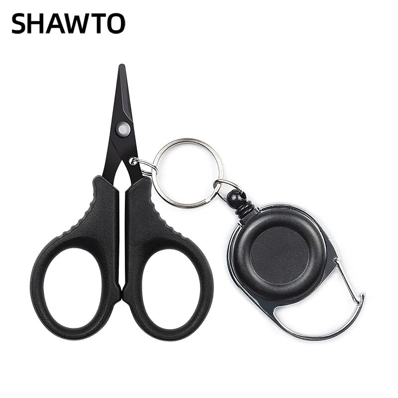 Shawto Titanium Coating Stainless Steel Fishing Scissor Plier Cut PE