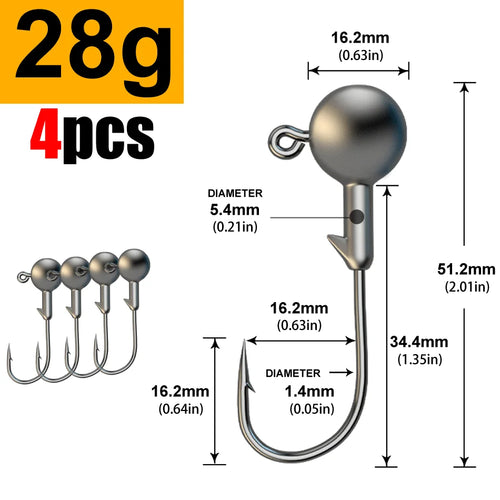 JYJ 1g 2g 3g 4g 5g 10g 20g 22g 25g 28g crank Jig head hook fishing