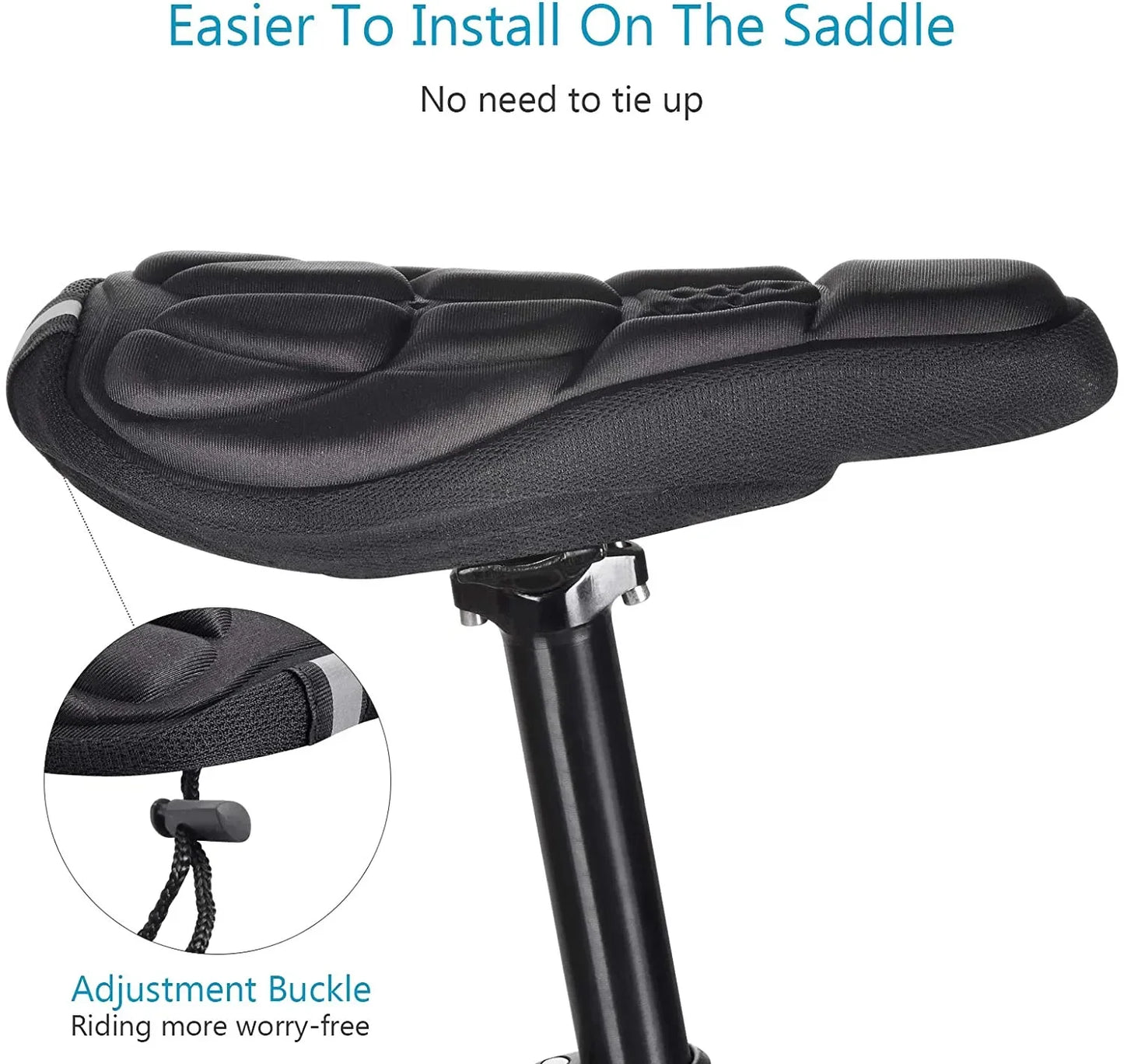 Soft 3D Padded Cycling Bicycle MTB Bike Saddle Seat Cover Cushion