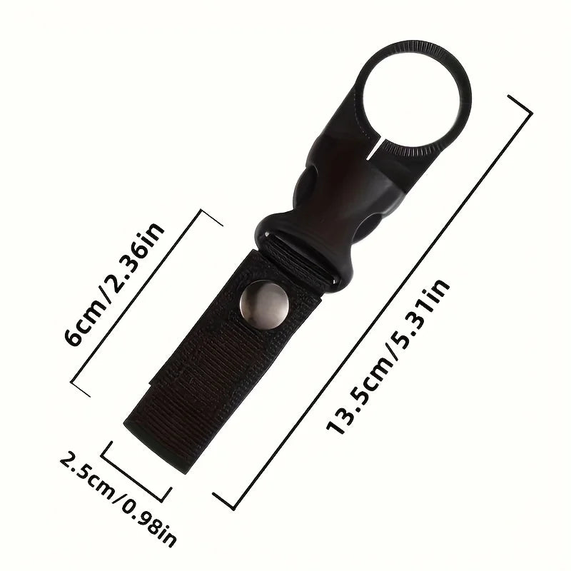 1-Pack Webbing Buckle Hook Water Bottle Clip - Durable Nylon With
