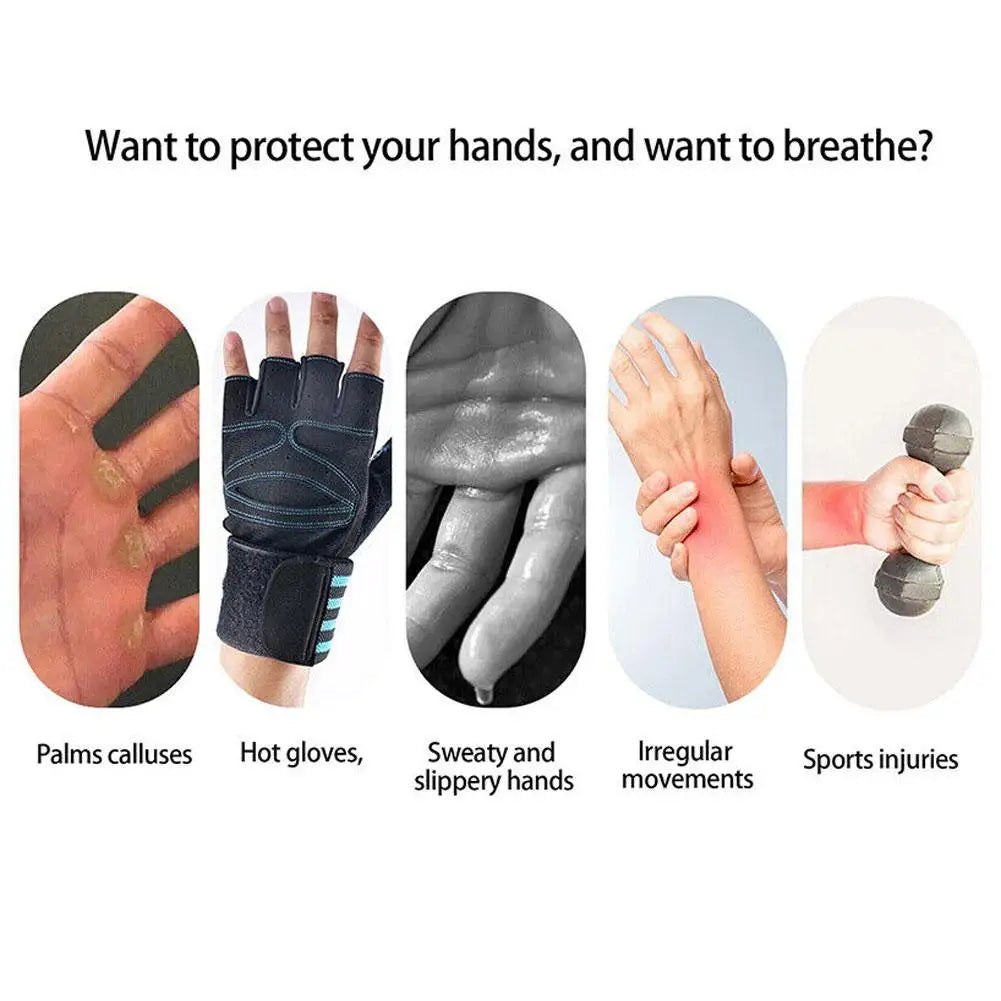 Double Layers PU Leather Gloves Wrist Straps for Weight lifting Grips