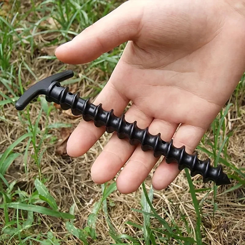 10 Pcs/Pack Outdoor Camping Tent Pegs Ground Nails Screw Anchor Stakes
