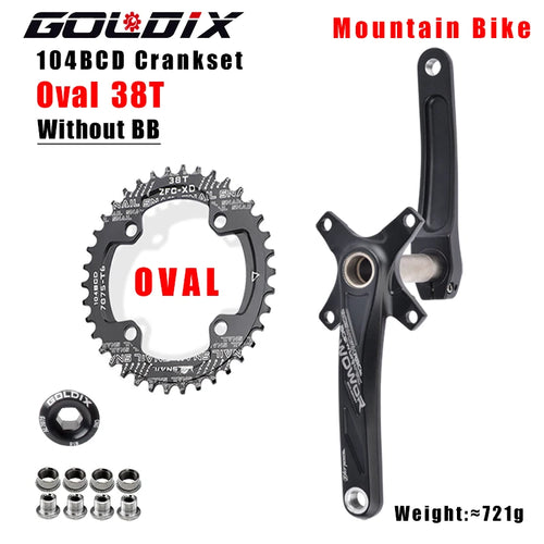 GOLDIX 104BCD Wide and narrow teeth bicycle crankset 170/175mm crank