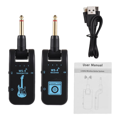 2.4G Wireless Guitar System Rechargeable Guitar Transmitter Receiver
