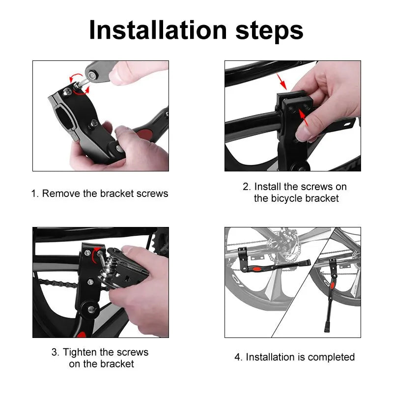 Adjustable Bicycle Kickstand Parking Rack Bicycle Side Support