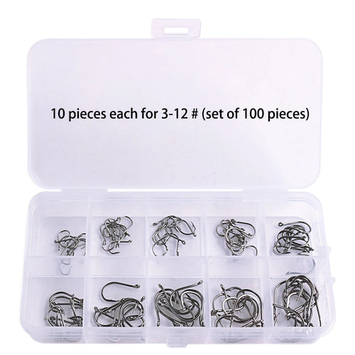 1000PCS Fishing Hooks Set High Carbon Steel Sharp Durable Barbed
