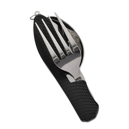 Foldable Camping Utensil Set - Multi-Functional Knife, Fork, Spoon