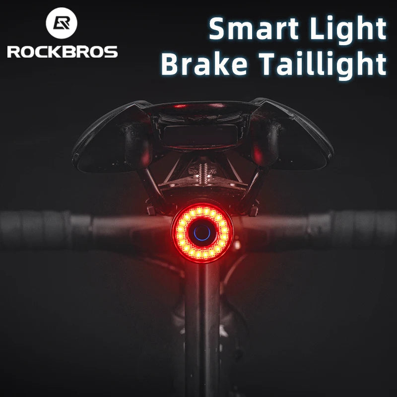 ROCKBROS Smart Brake Bicycle Tail Light MTB Road Seatpost Saddle Bike