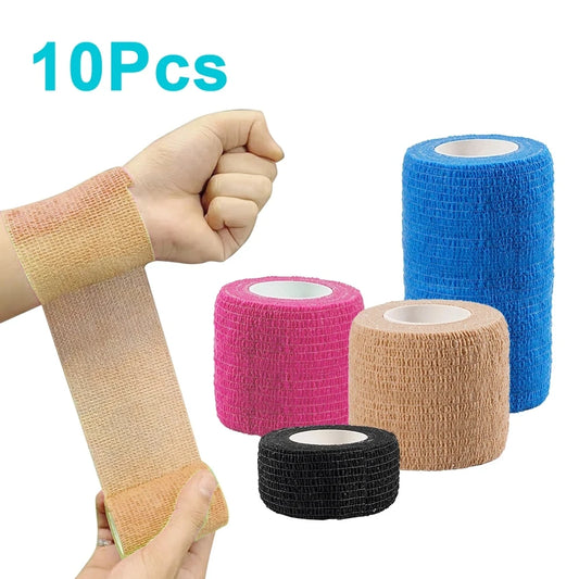 10 Rolls Athletic Wrap Tape Self Adhesive Elastic Bandage Elastoplast