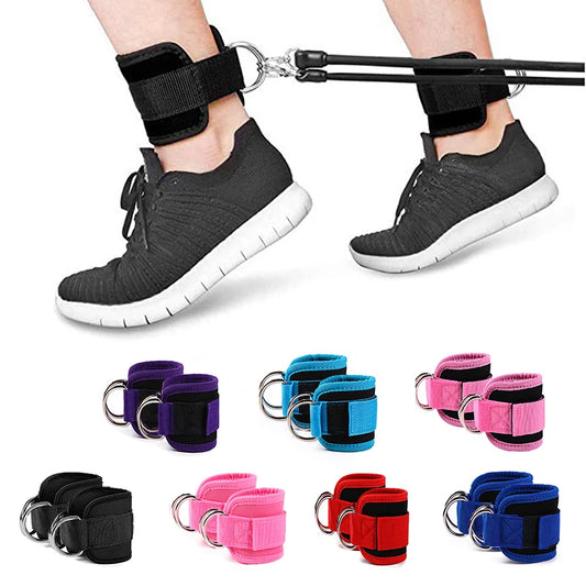 2PCS Ankle Straps Cable Double D-Ring Ankle Cuffs For Gym Workouts