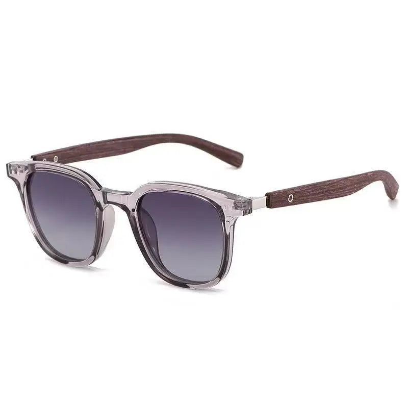 Trendy Retro Wood Grain Sunglasses for Women and Men New Square Frame