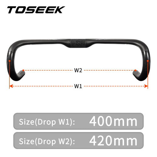 TOSEEK ZXB-TWO Bike Carbon Road Handlebar 400/420/440mm UD Matt