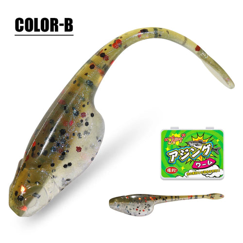 Rosewood Crappie Minnow Shad Soft Baits 5cm Ajing Worm Fishing Lure