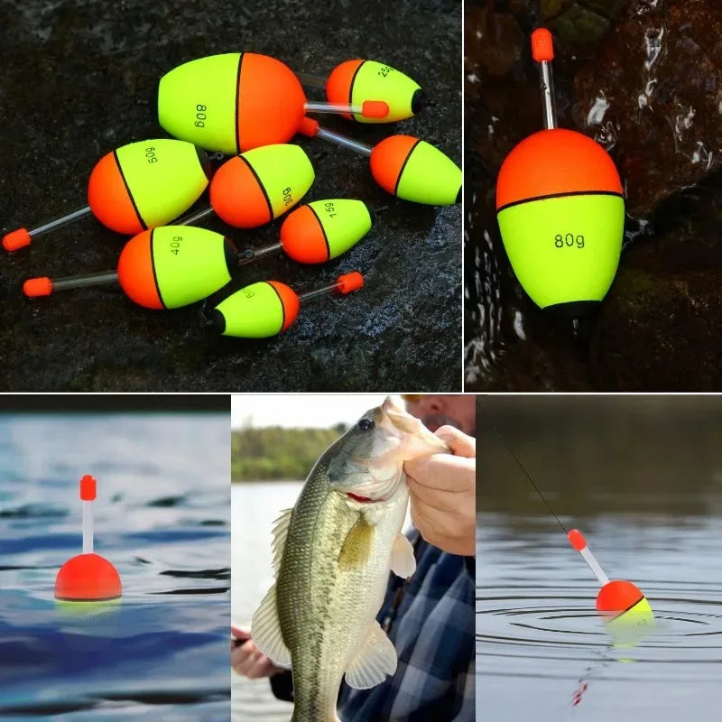 5Pcs EVA Luminous Fishing Night Floats Light Stick Foam Plastic Bobber