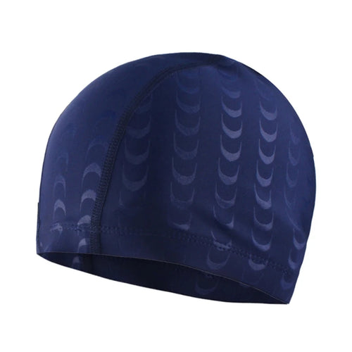 Women Men Spandex Swimming Cap Black Lightning Shark Skin Letters
